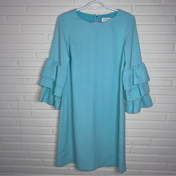 Sail to Sable Aqua dress with tiered sleeves - Picture 1 of 6